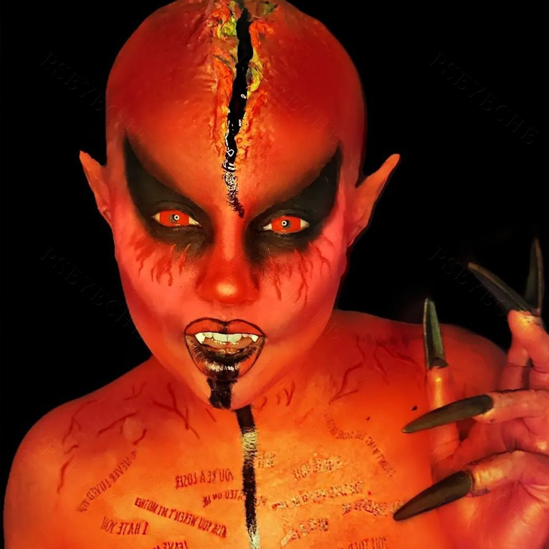 All Red Mini Sclera Contacts - PsEYEche