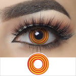 yellow red spiral halloween contacts wearingΒ effect drawing and plan lens