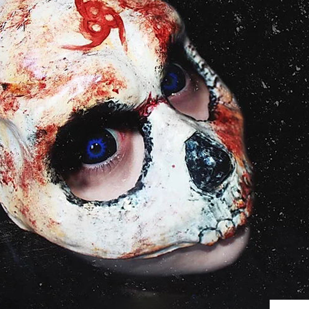 Model are wearing White Walker black And blue Sclera Lenses