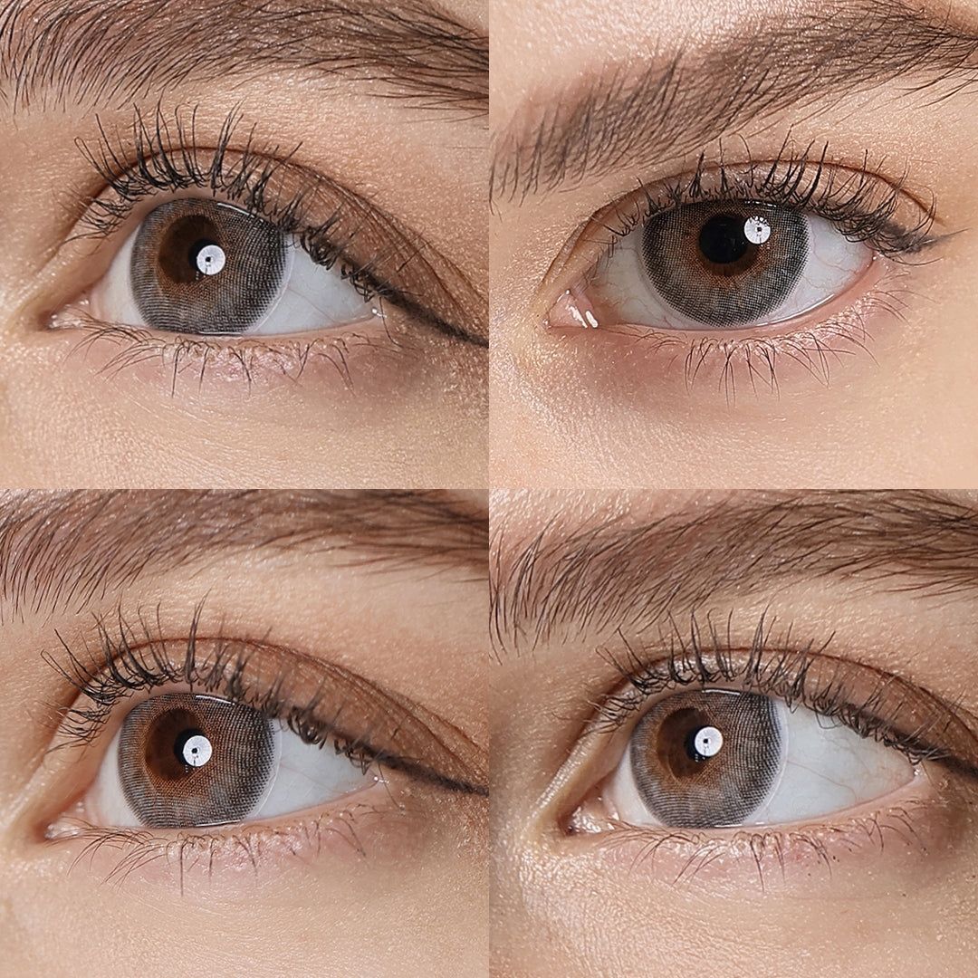 symphony 3con gray colored contacts wearingΒ effect drawing from different angle