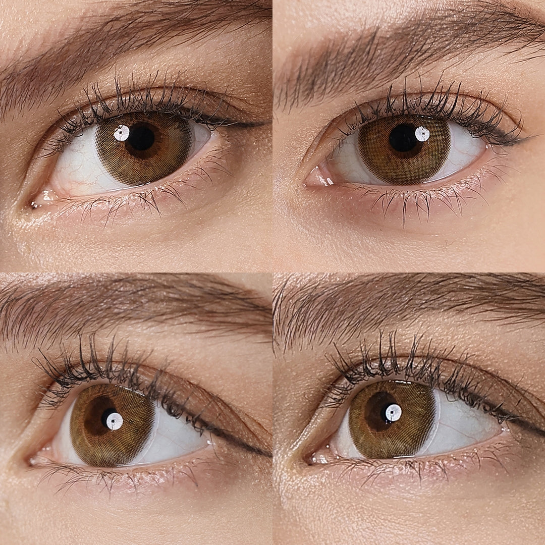symphony 3con hazel colored contacts wearingΒ effect drawing from different angle