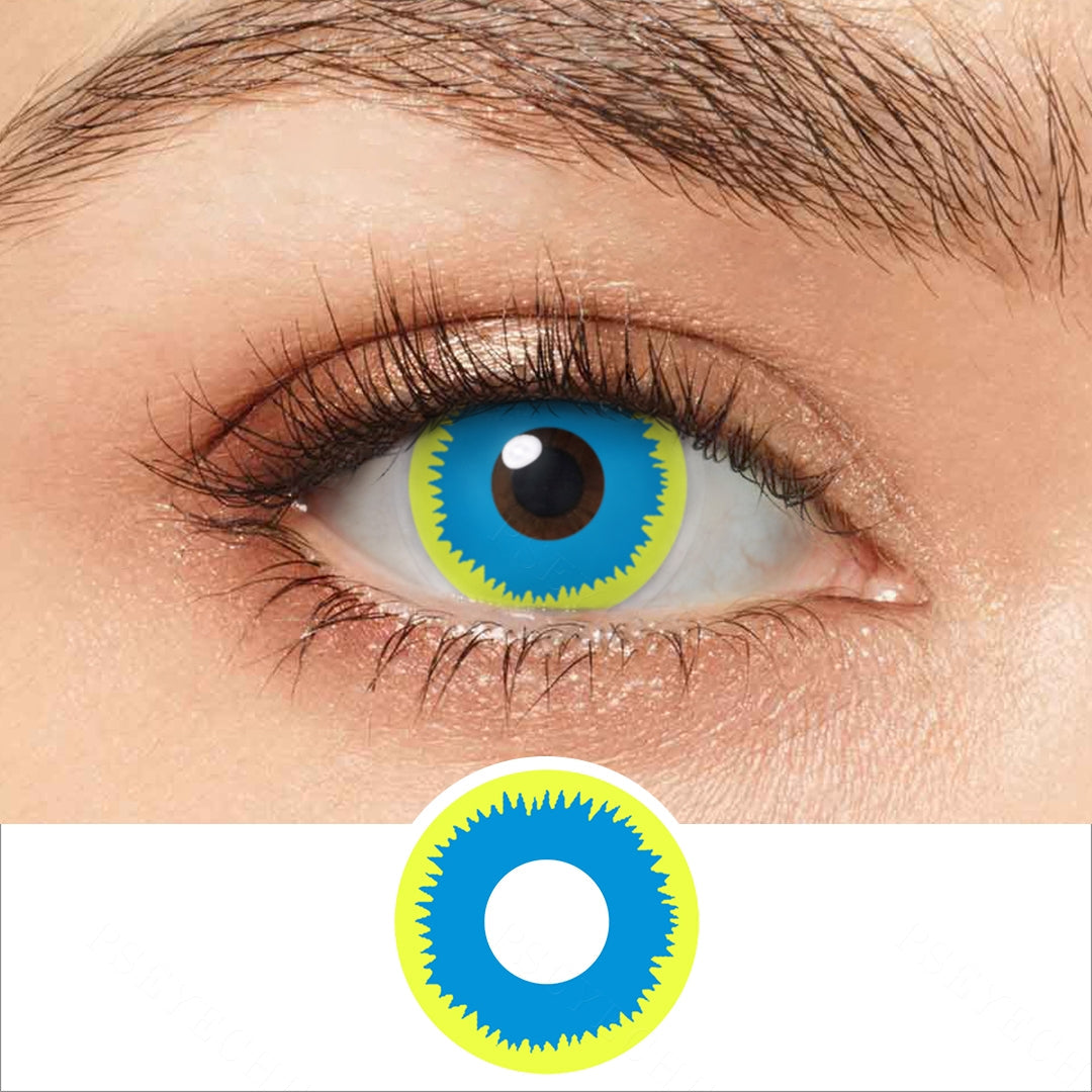 Yellow And Blue Pattern Contacts