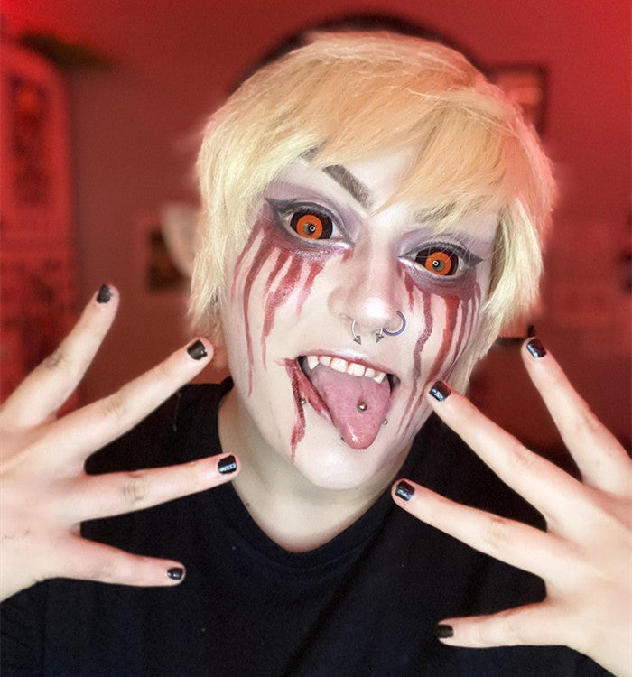 Black and Orange Sclera Contacts - PsEYEche