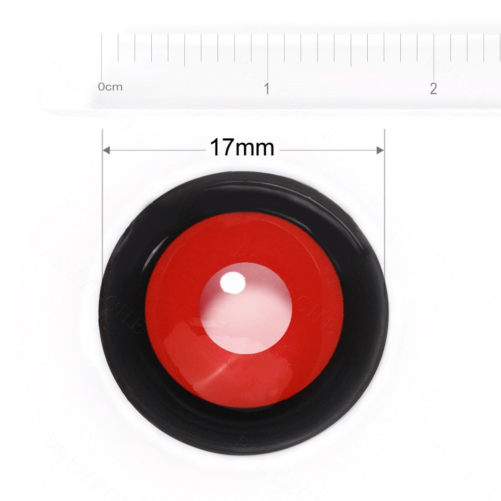 Black Ring Red Mini Sclera Contacts - PsEYEche