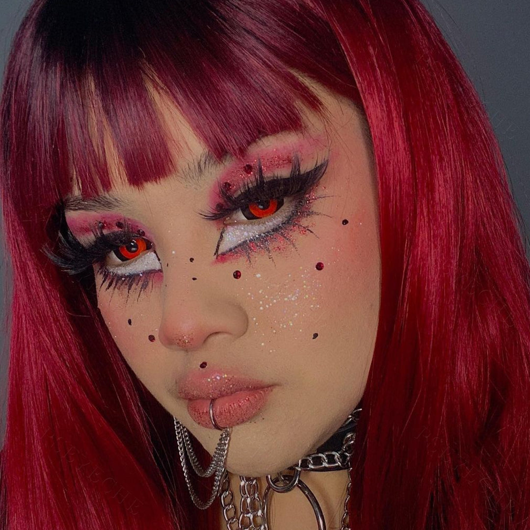 Black Ring Red Mini Sclera Contacts - PsEYEche