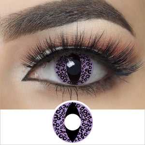 Violet Cheetah Cat Eye Halloween Contacts
