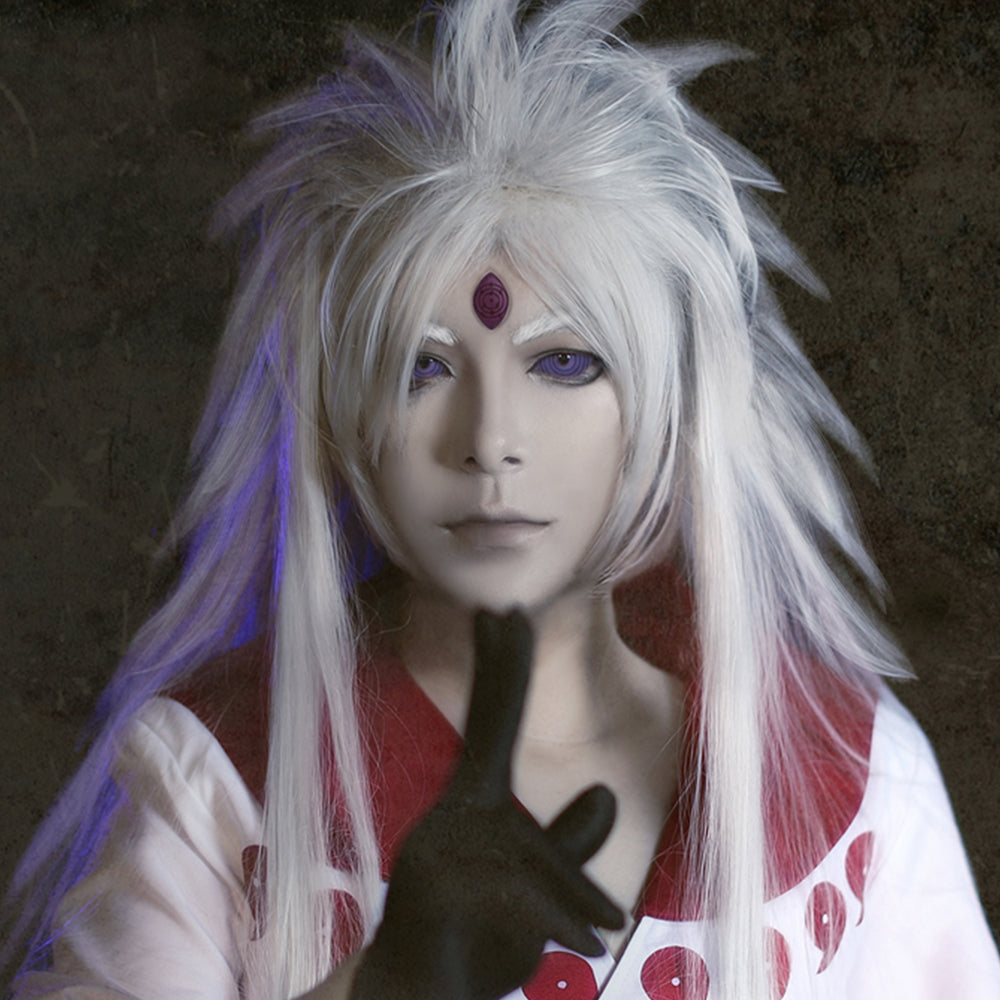 Model are wearing Rinnegan Naruto Colossus Sclera Lenses