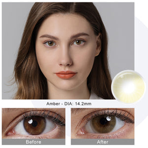 Hidrocor Amber Yellow Coloured Contacts | Yearly
