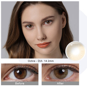 Hidrocor Ochre Brown Coloured Contacts | Yearly