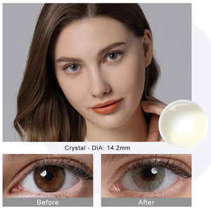 Hidrocor Crystal Yellow Coloured Contacts | Yearly