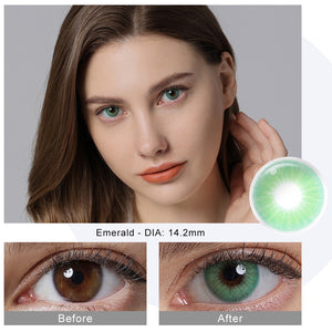 Hidrocor Emerald Green Coloured Contacts | Yearly