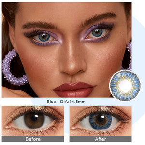 3 Tone Blue Contact Lenses | Yearly