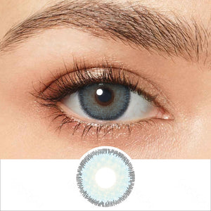 premium blue colored contacts wearing effectΒ drawing and plan lens