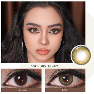 Pro Khaki Brown Coloured Contacts | Yearly