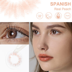 Spanish Real Peach Coloured Contacts | Yearly