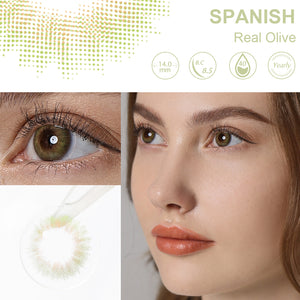 Spanish Real Olive Coloured Contacts | Yearly