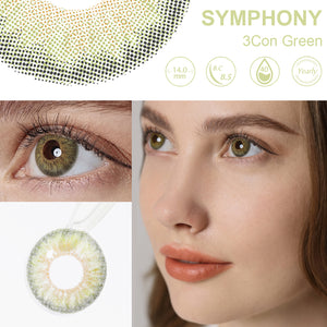Symphony 3Con Green Coloured Contacts | Yearly