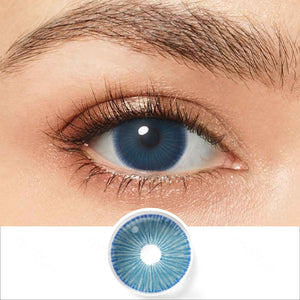 fiesta blue colored contacts wearing effectΒ drawing and plan lens