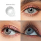 beleza gray colored contacts wearing effect drawing from different angle