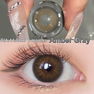 Desire II Amber Gray Coloured Contacts | 6 Months