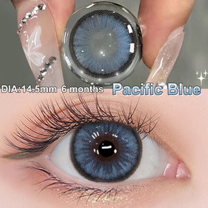 Diamond Pacific Blue Coloured Contacts | 6 Months