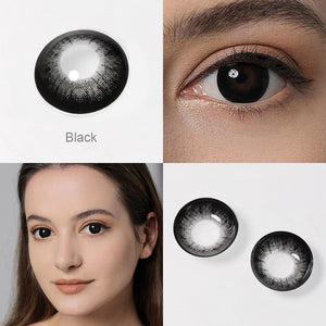 Supersize Black Coloured Contacts | 6 Months