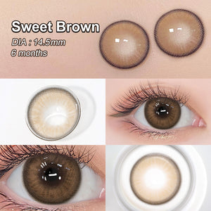 Luna Sweet Brown Coloured Contacts | 6 Months
