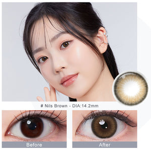 NILS Brown Coloured Contacts | 6 Months