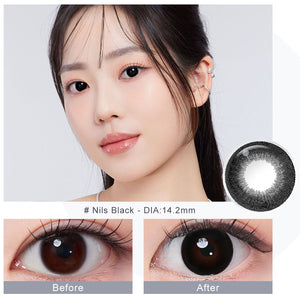 NILS Black Coloured Contacts | 6 Months